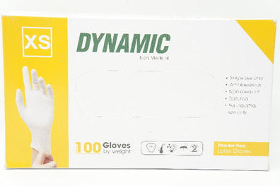 Dynamic Powder Free Latex Gloves - Pack of 100
